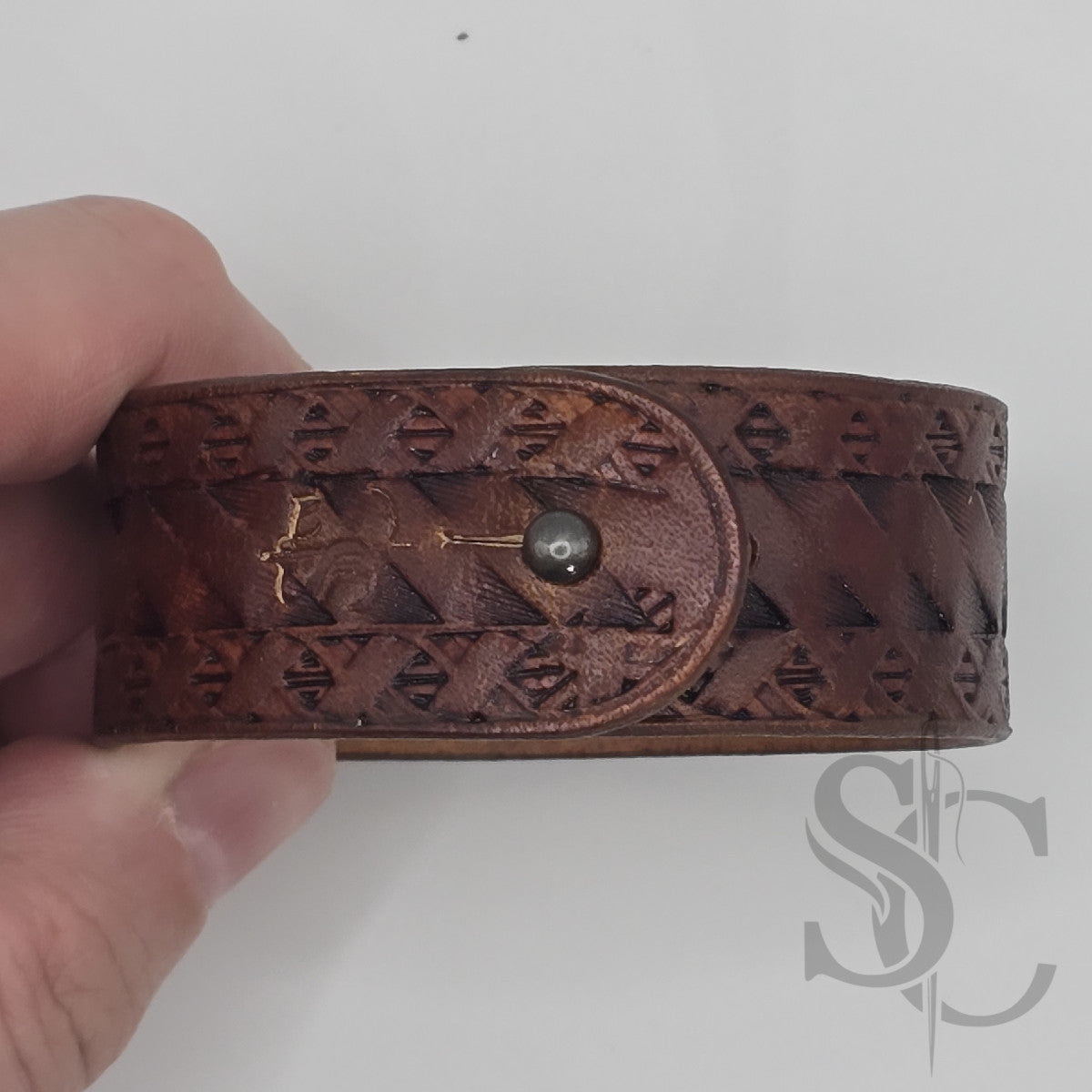 BRACELET bouton de col - marron caramel brulé