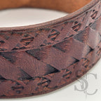 BRACELET bouton de col - marron caramel brulé
