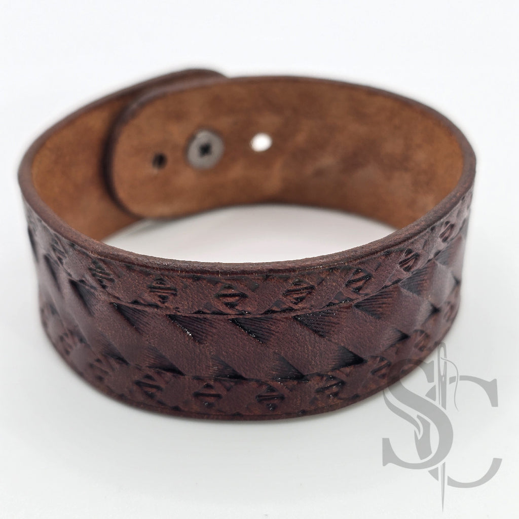 BRACELET bouton de col - marron caramel brulé