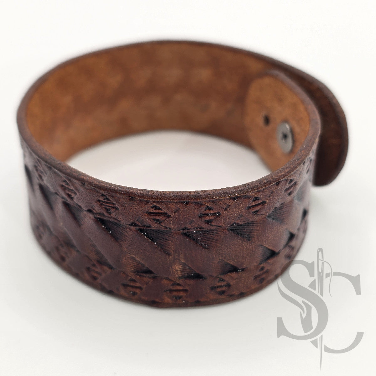 BRACELET bouton de col - marron caramel brulé