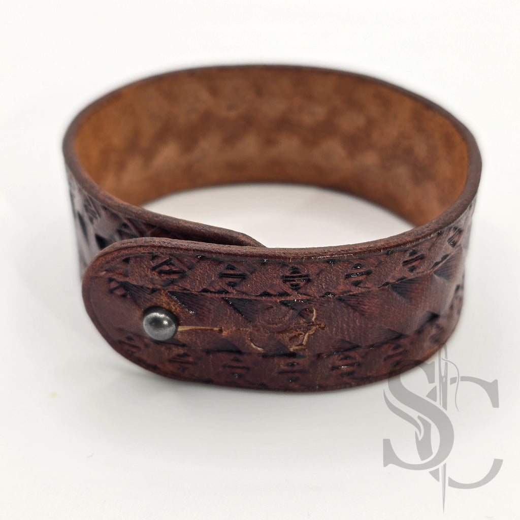 BRACELET bouton de col - marron caramel brulé