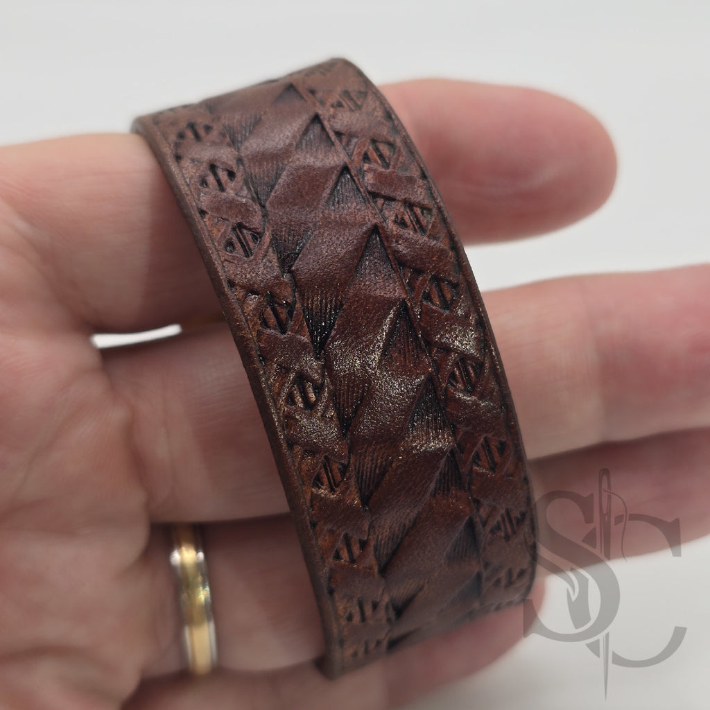BRACELET bouton de col - marron caramel brulé