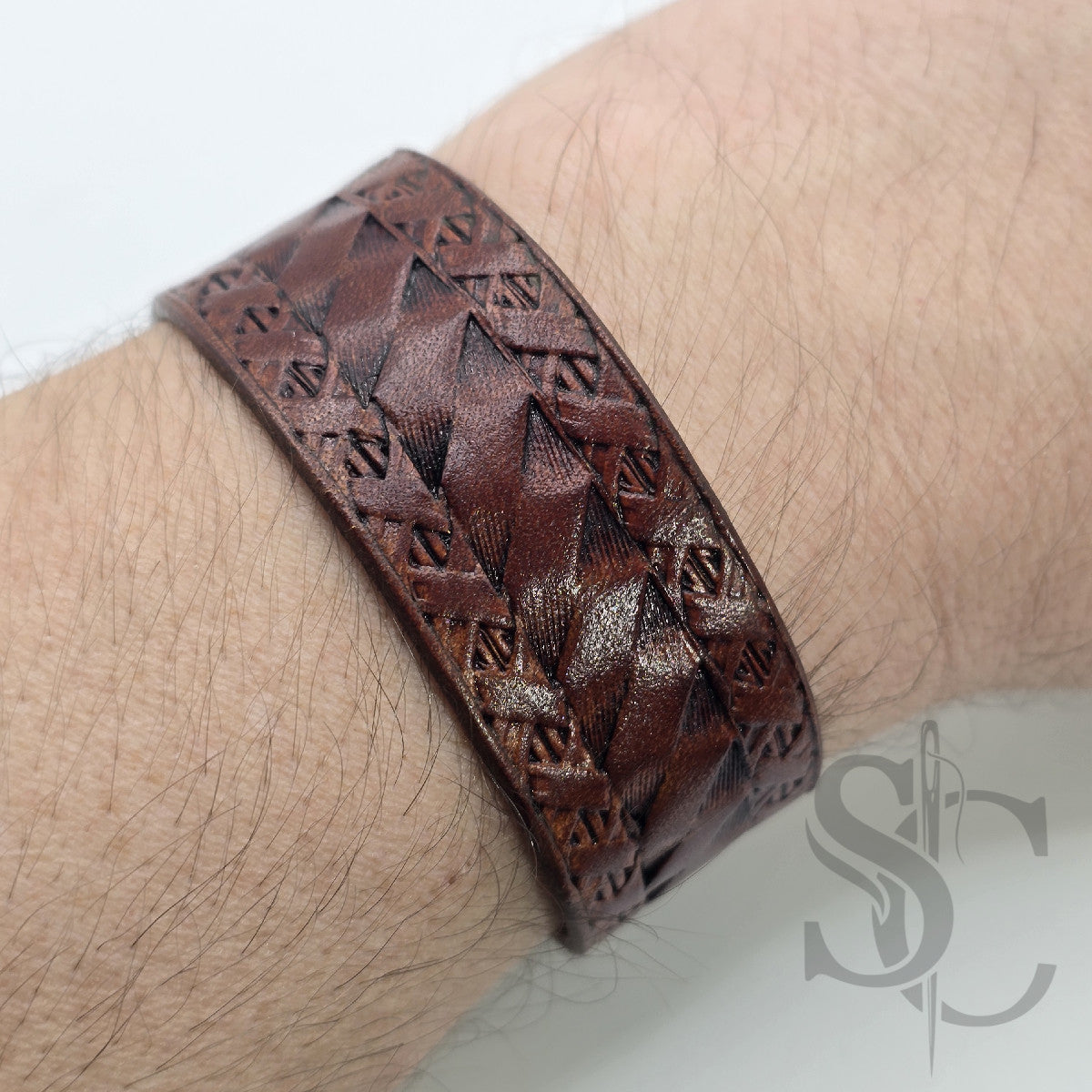 BRACELET bouton de col - marron caramel brulé