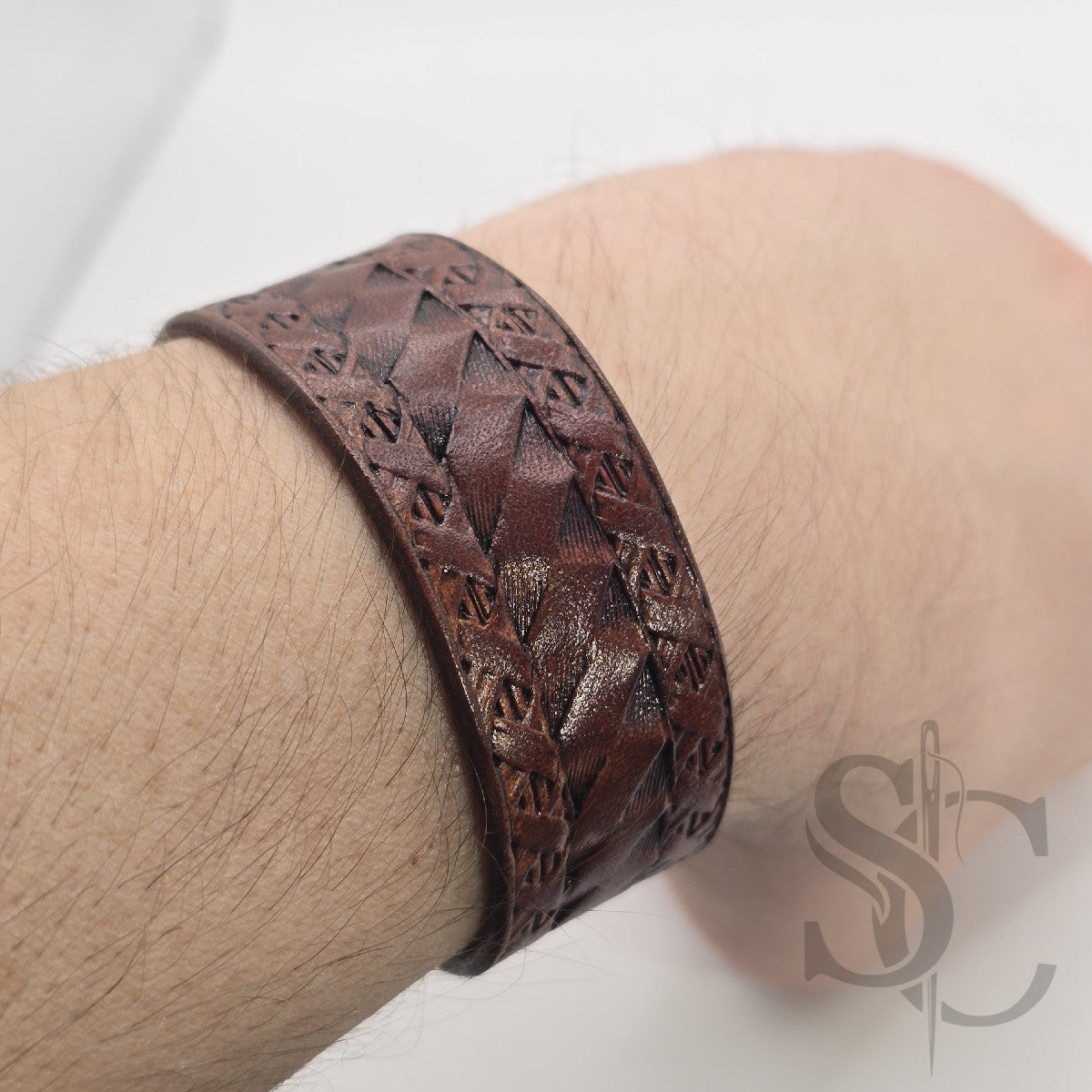 BRACELET bouton de col - marron caramel brulé