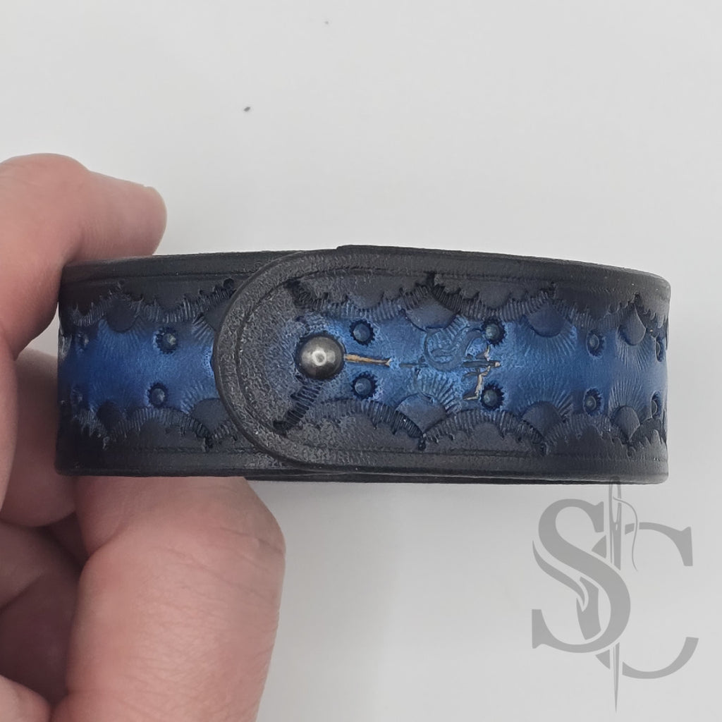 BRACELET bouton de col - bleu et noir