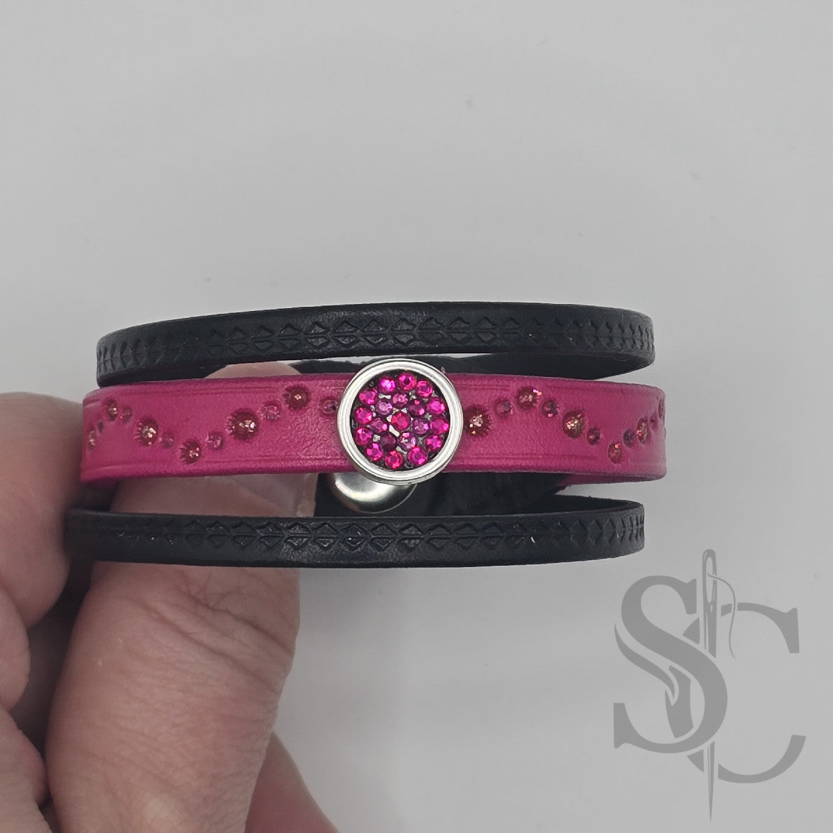 Bracelet 3 brins rose et argenté