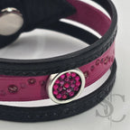 Bracelet 3 brins rose et argenté