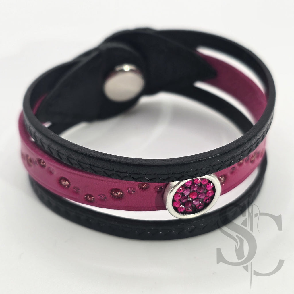 Bracelet 3 brins rose et argenté