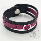 Bracelet 3 brins rose et argenté