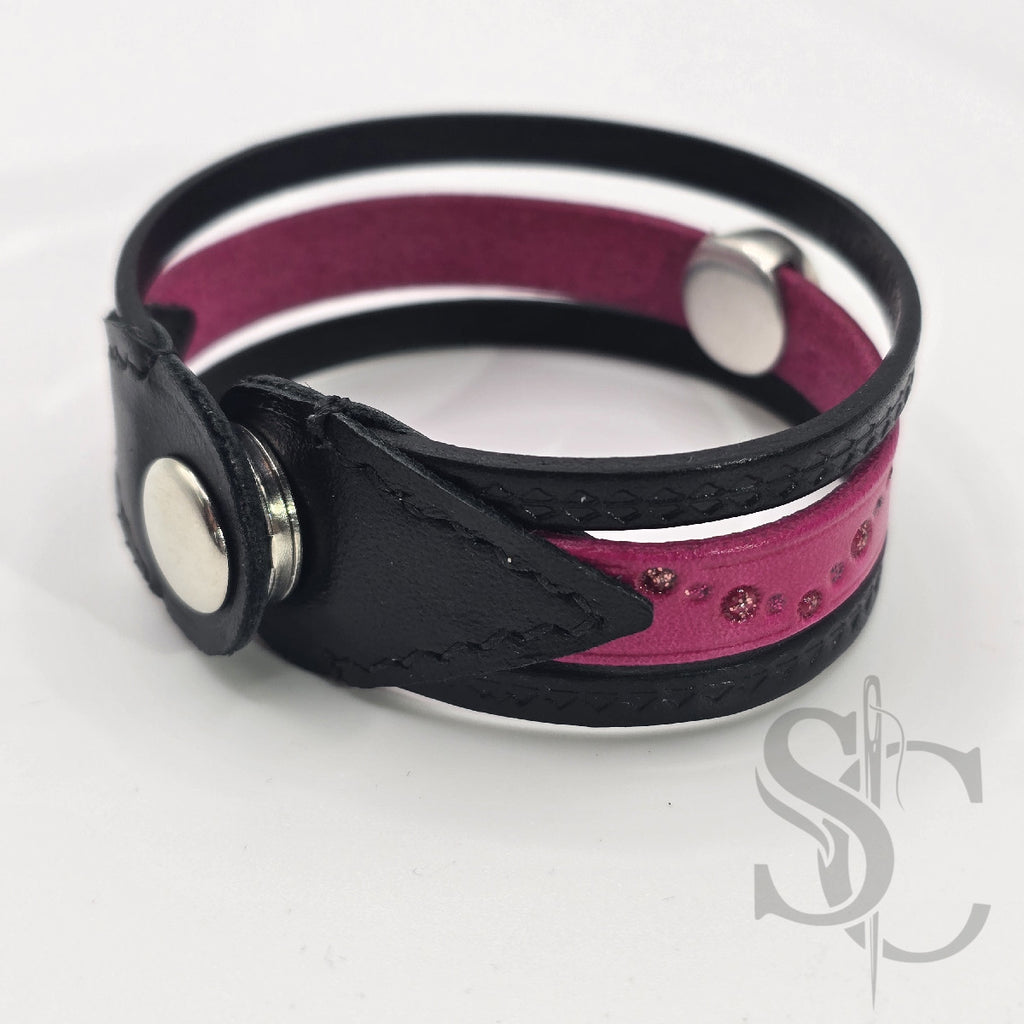Bracelet 3 brins rose et argenté