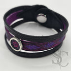 Bracelet 3 brins violet et argenté