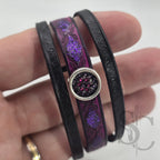 Bracelet 3 brins violet et argenté
