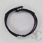 Bracelet 3 brins violet et argenté