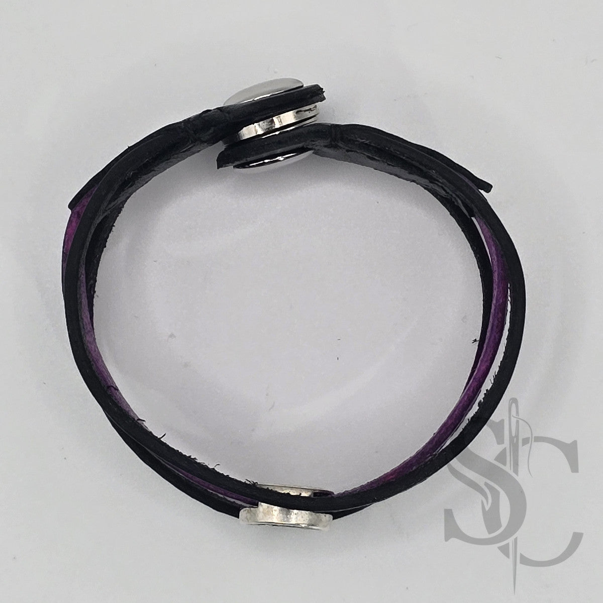 Bracelet 3 brins violet et argenté