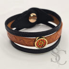 Bracelet 3 brins orange et doré