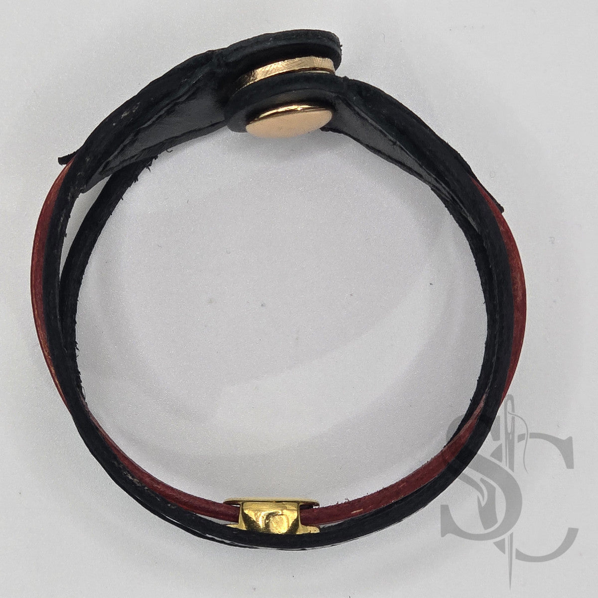 Bracelet 3 brins rouge et doré