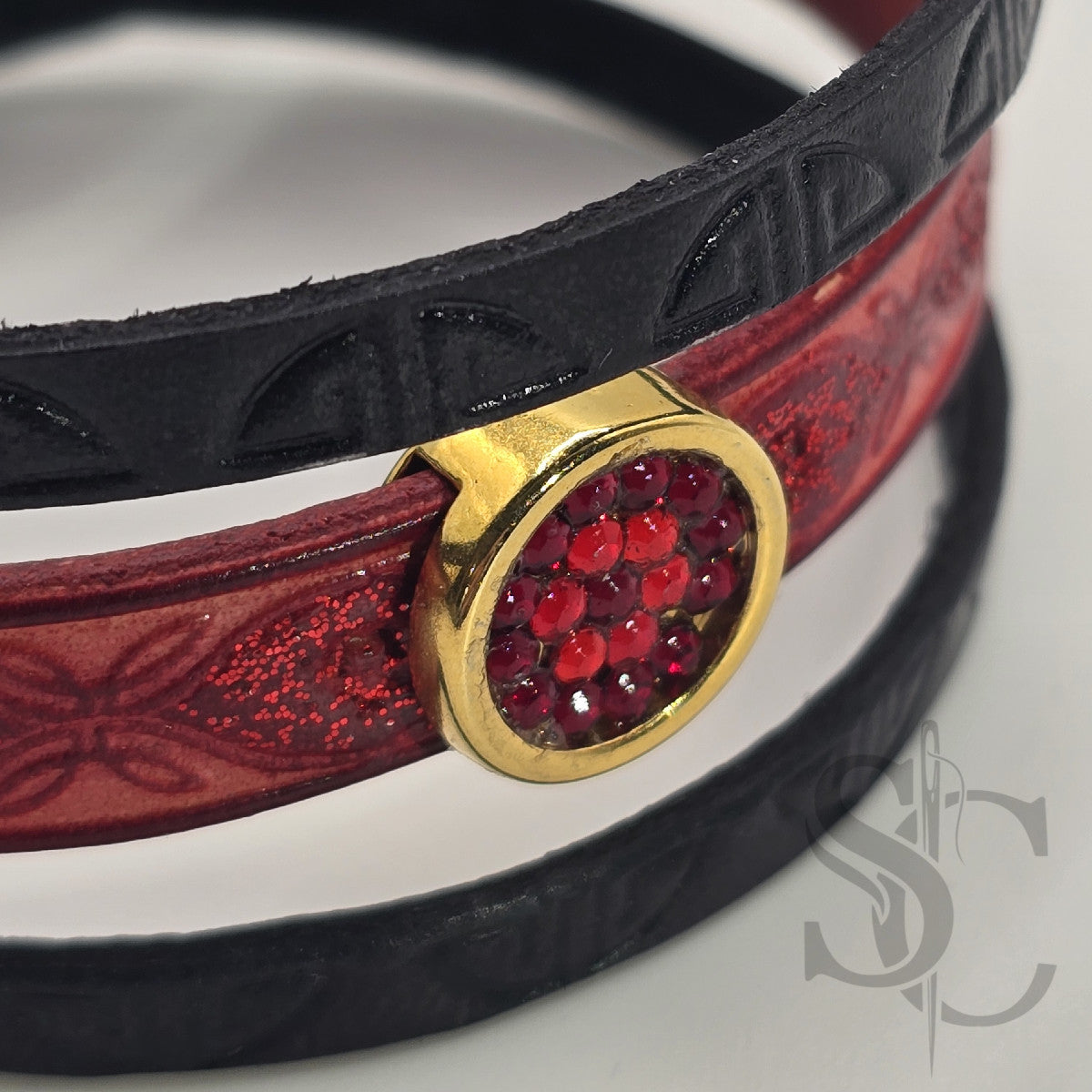 Bracelet 3 brins rouge et doré