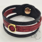 Bracelet 3 brins rouge et doré