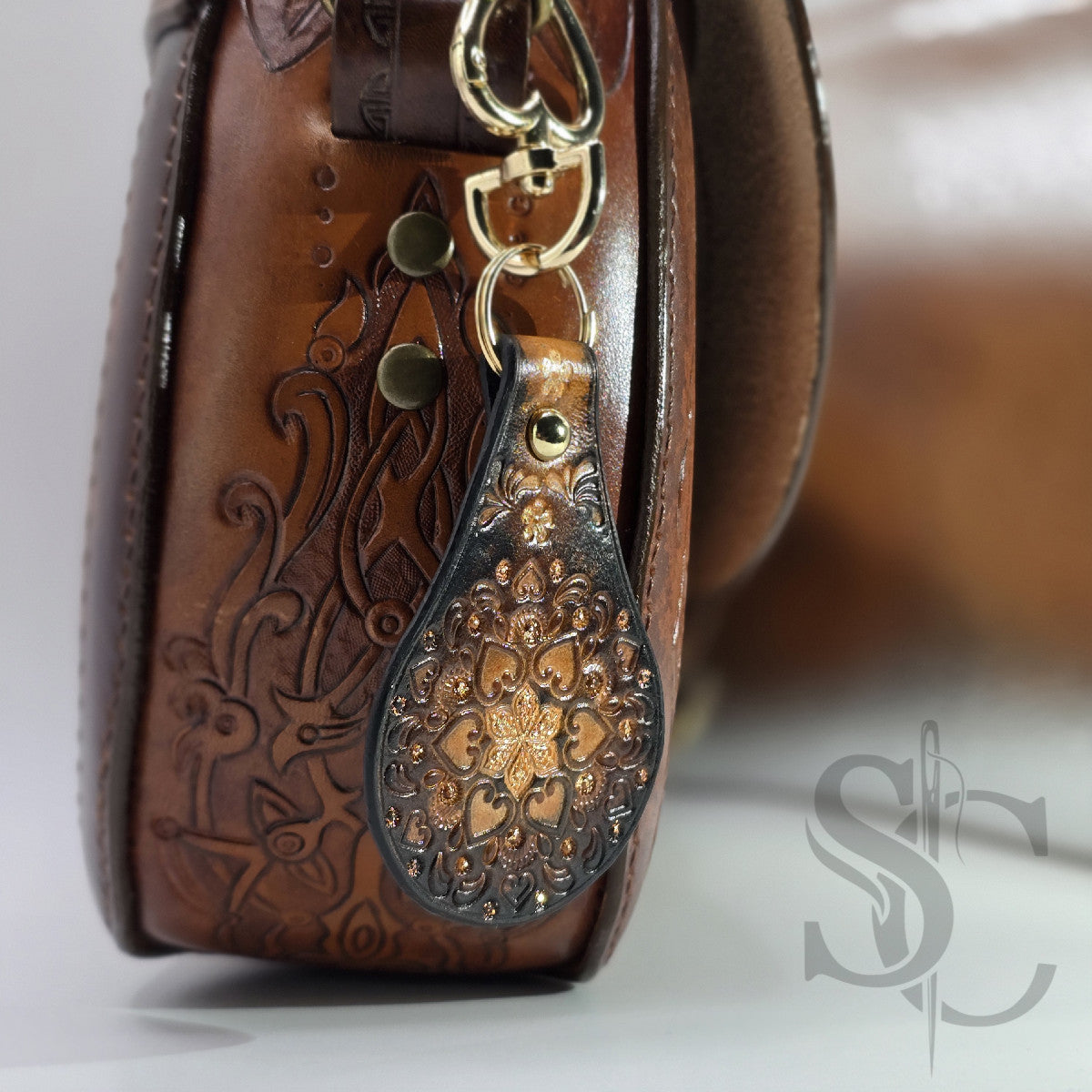 Porte-clé mandala pailleté