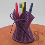 Porte-Crayons "Corset Baroque" - Violet Pourpre