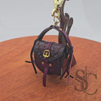 Porte-Clés Mini-Sac "Bohème pourpre" - Pourpre & Or