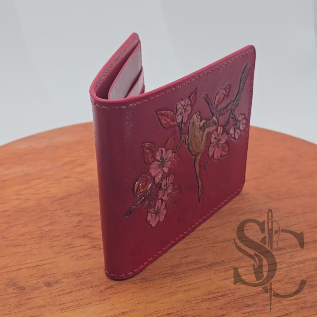 Portefeuille "Grenouille Fleurie" - Cuir Rouge Passion