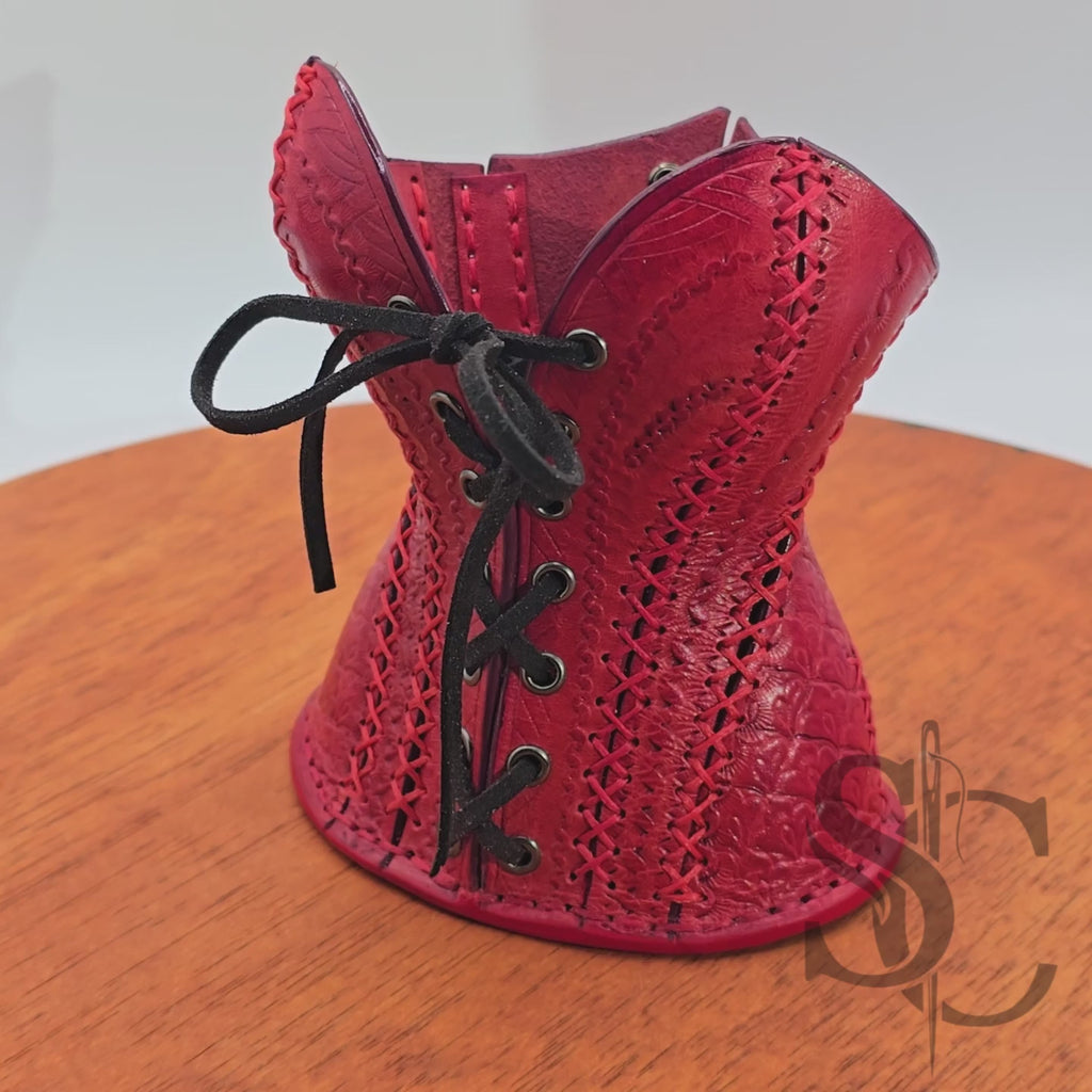 Porte-Crayons "Corset Baroque" - Rouge
