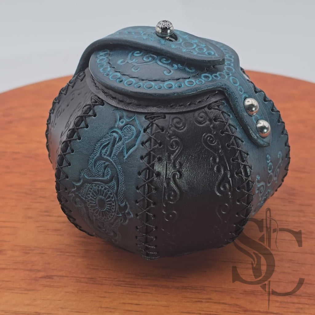 Petite Boîte Boule ""Trésor bleu" - Bleu /noir
