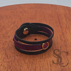Bracelet 3 brins violet et doré