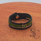 Bracelet 3 brins vert forêt et doré